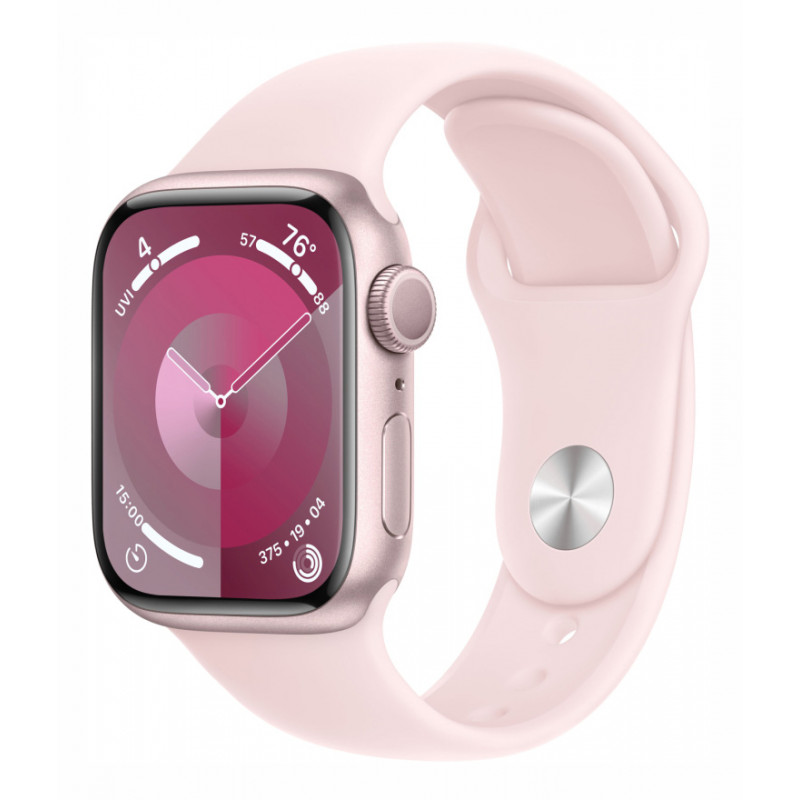 Apple Watch Series 9 GPS 41mm Pink Aluminum Case with Light Pink Sport Band MR933